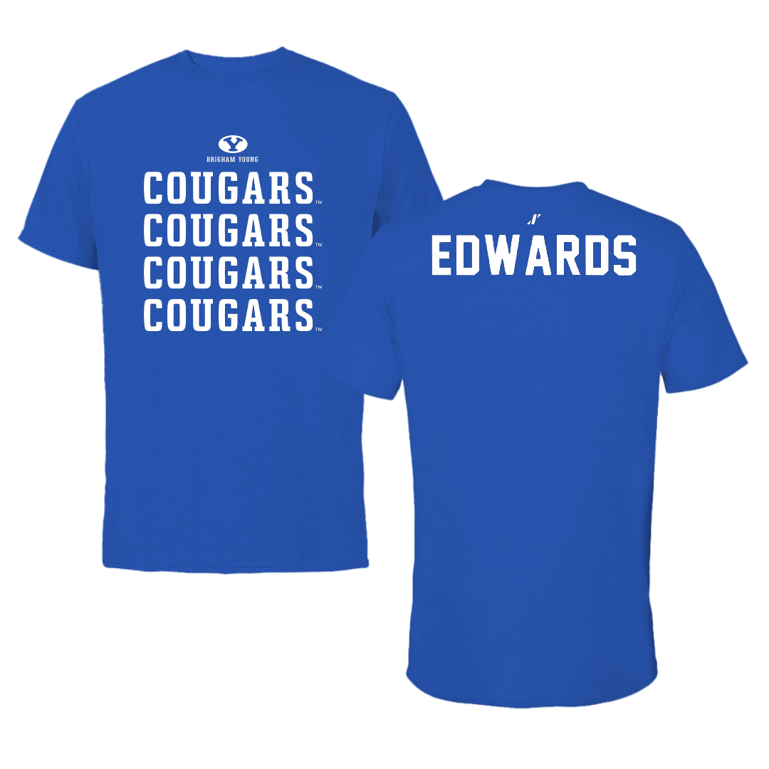 Brigham Young University Swimming & Diving Blue General Tee - Emerson Edwards