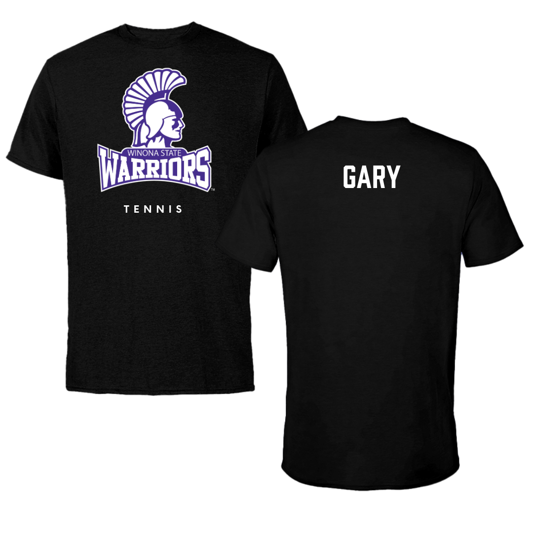 Winona State University Tennis Black Performance Tee - Skylar Gary