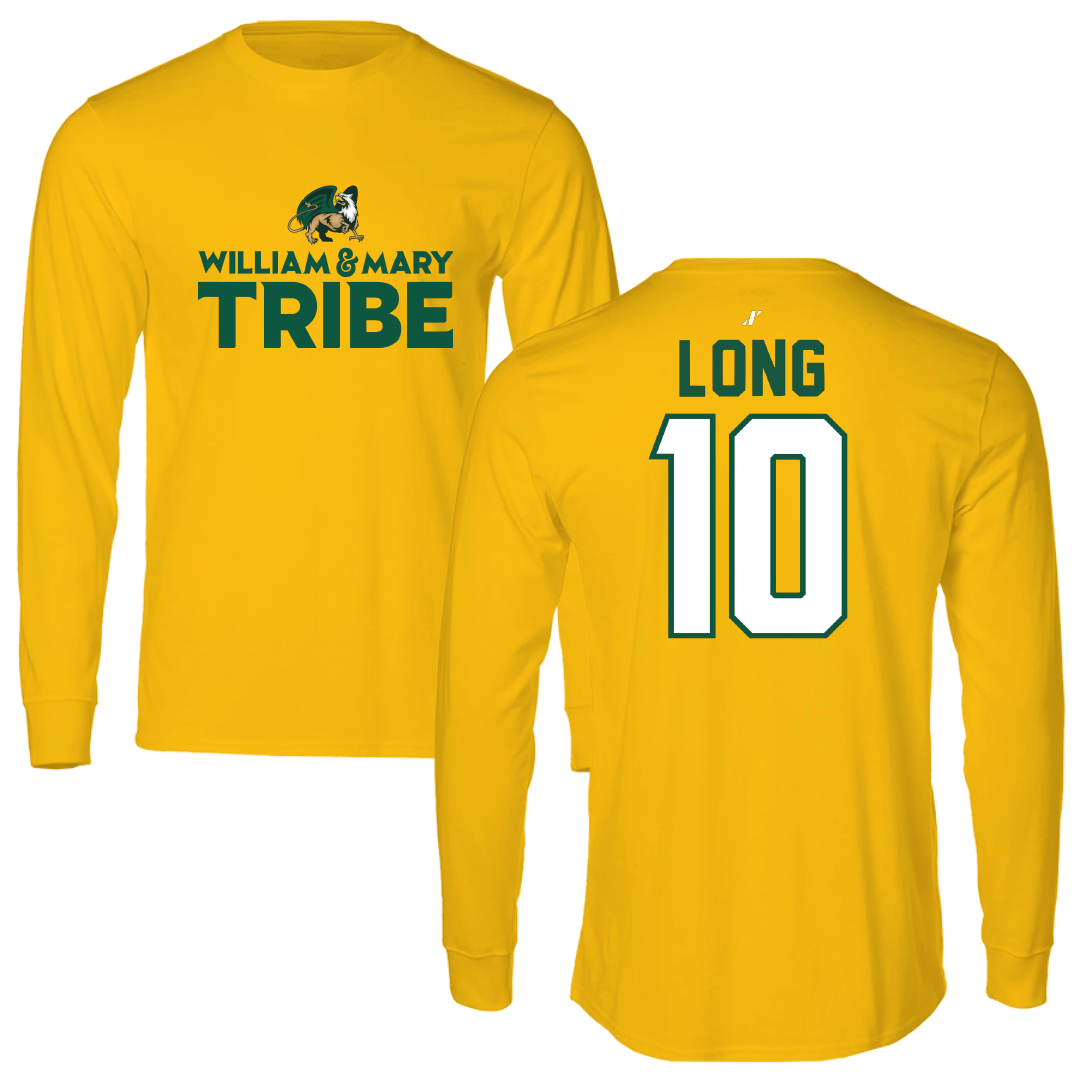 William & Mary Basketball Gold General Performance Long Sleeve - #10 Marley Long