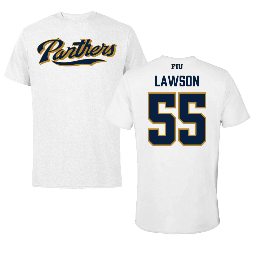 Florida International University Football White Performance Tee - #55 Wyatt Lawson