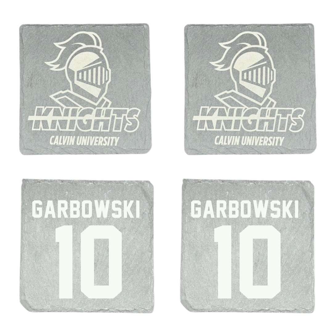 Calvin University Football Stone Coaster (4 Pack)  - #10 Charlie Garbowski