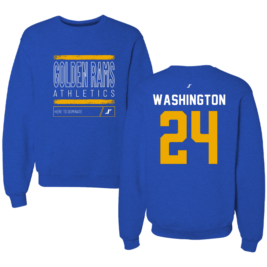 Albany State University Basketball Blue Dominate Crewneck - #24 Quantrese Washington