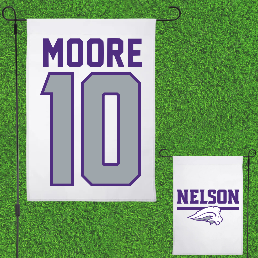 Nelson University Basketball White Garden Flag - #10 Autumn Moore