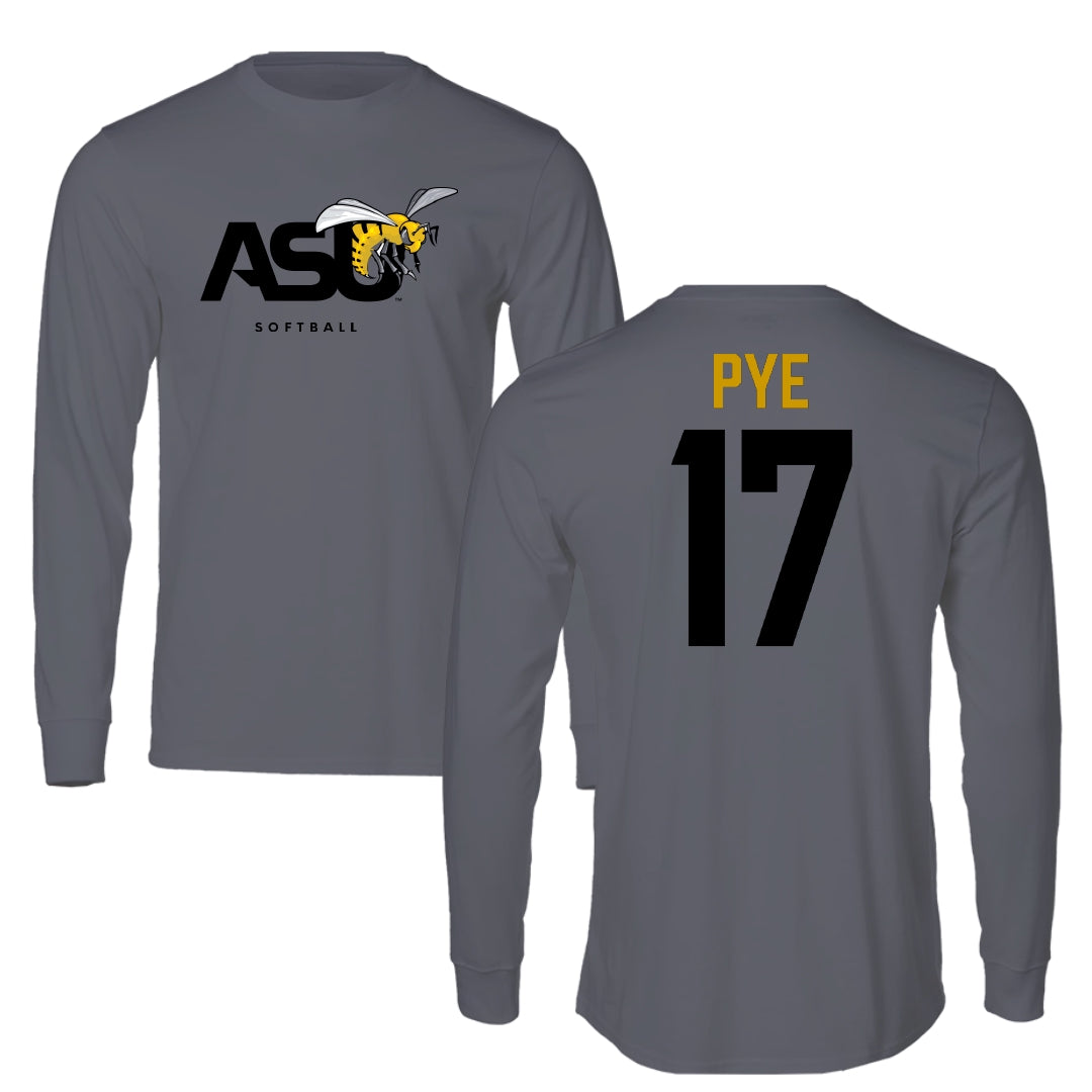 Alabama State University Softball Dark Gray Long Sleeve - #17 Ashley Pye