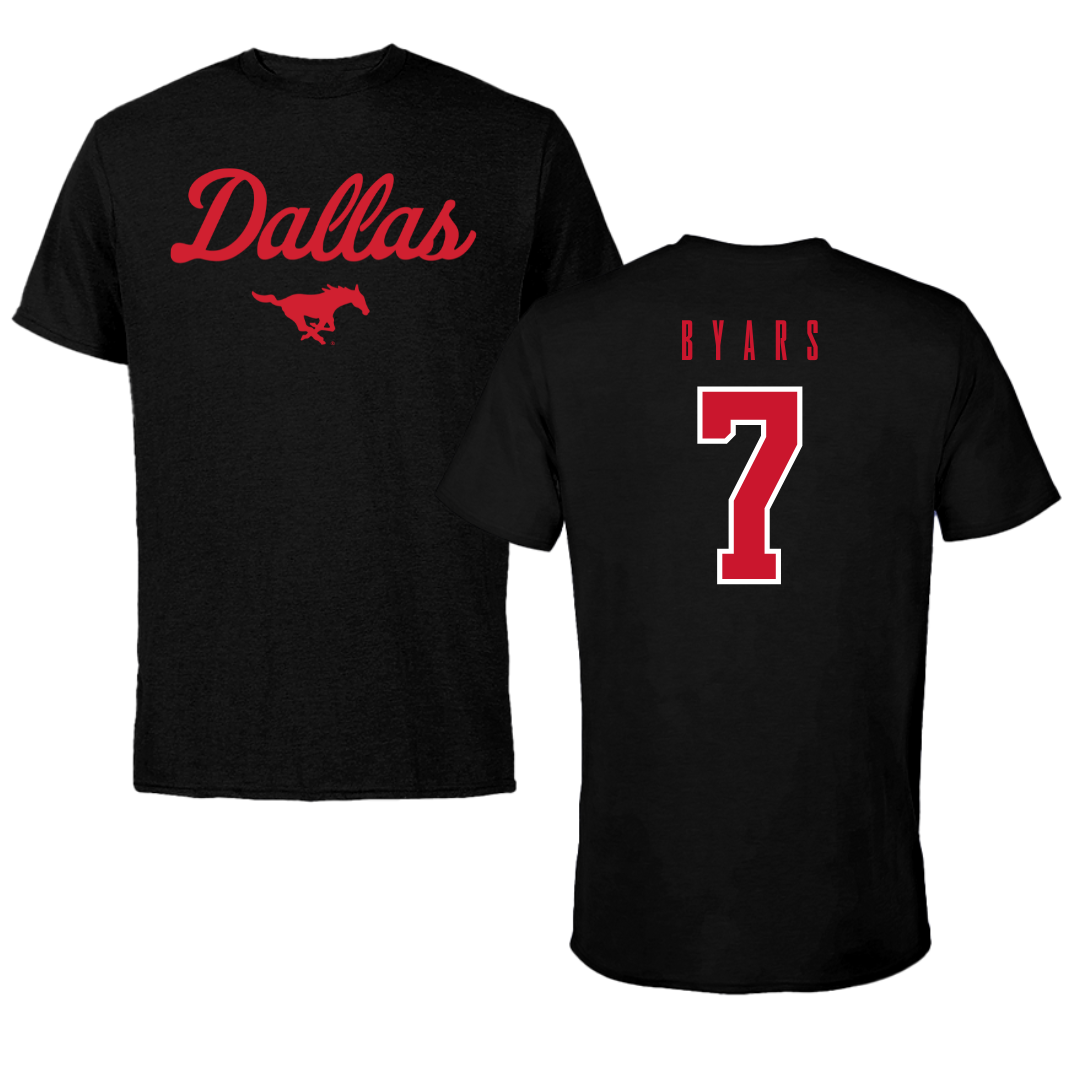 Southern Methodist University Soccer Black Dallas Tee - #7 Truth Byars