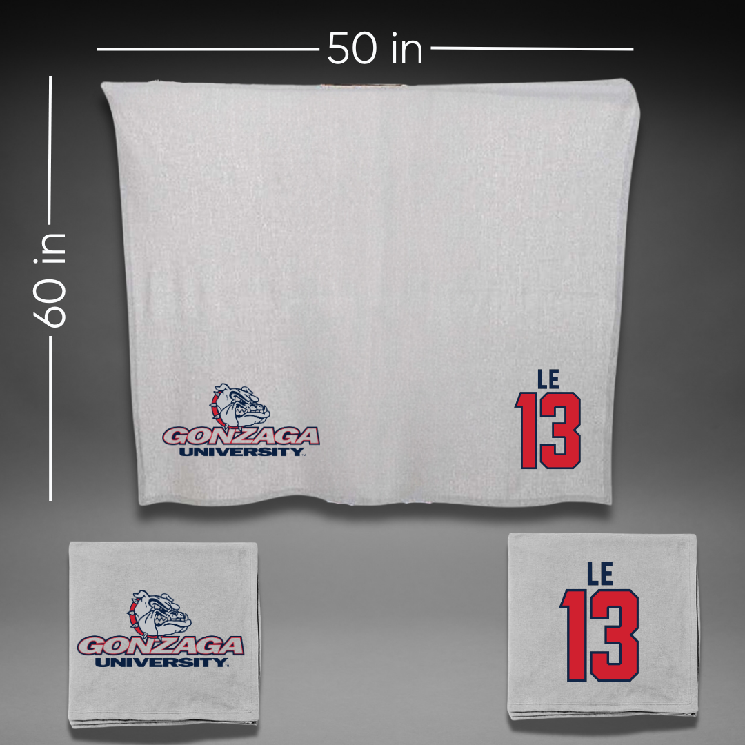 Gonzaga University Soccer Gray Blanket - #13 Chelsea Le
