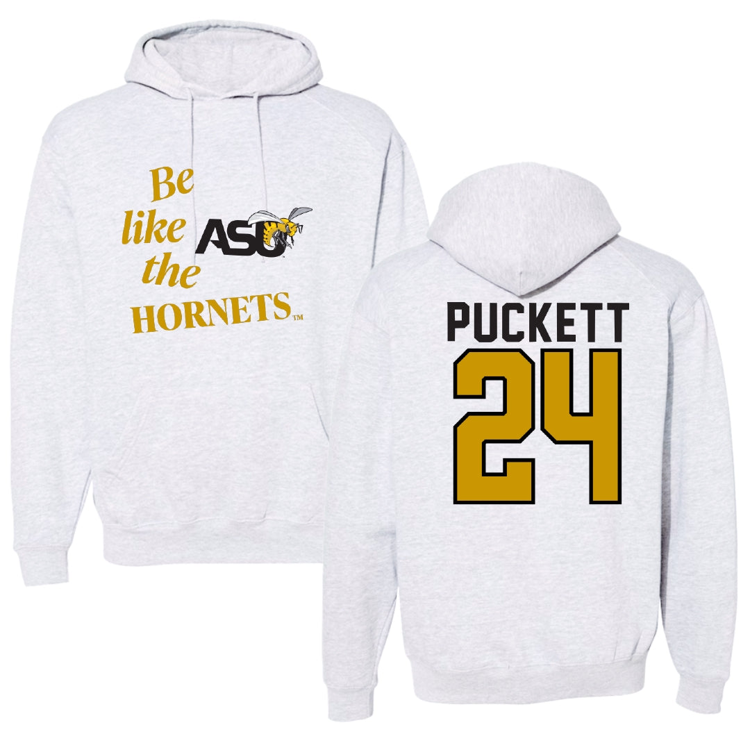 Alabama State University Basketball Light Gray Be Like Us Hoodie - #24 Samiah Puckett