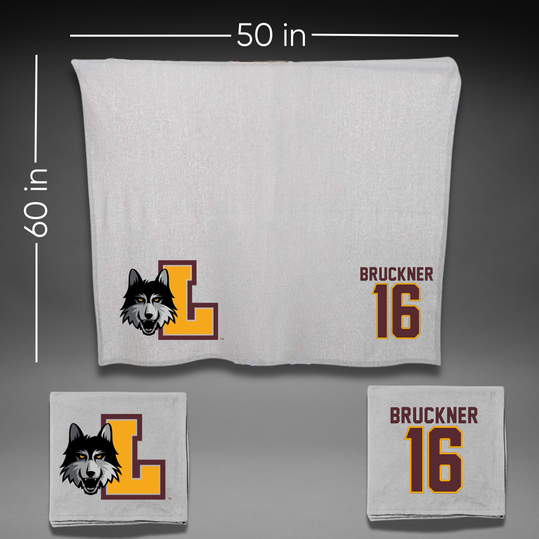 Loyola University-Chicago Volleyball Gray Blanket - #16 Jordan Bruckner