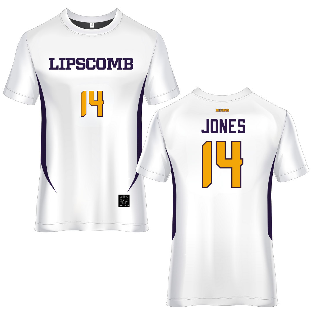Lipscomb University White Soccer Jersey - #14 Levi Jones