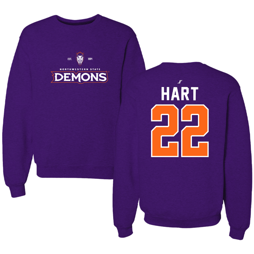 Northwestern State University Football Purple General Crewneck - #22 Duce Hart