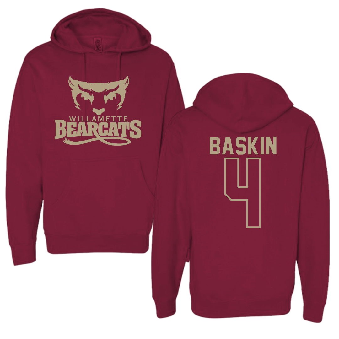 Willamette University Baseball Cardinal Hoodie - #4 Drew Baskin
