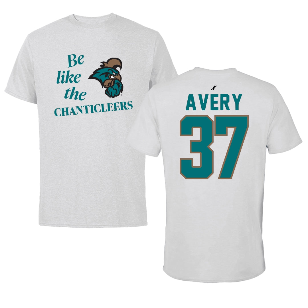 Coastal Carolina University Football Light Gray Be Like Us Performance Tee - #37 Cameron Avery