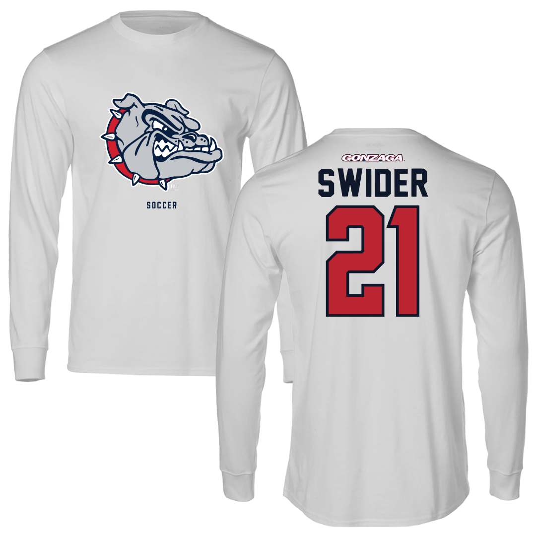 Gonzaga University Soccer Light Gray Long Sleeve - #21 Christopher Swider