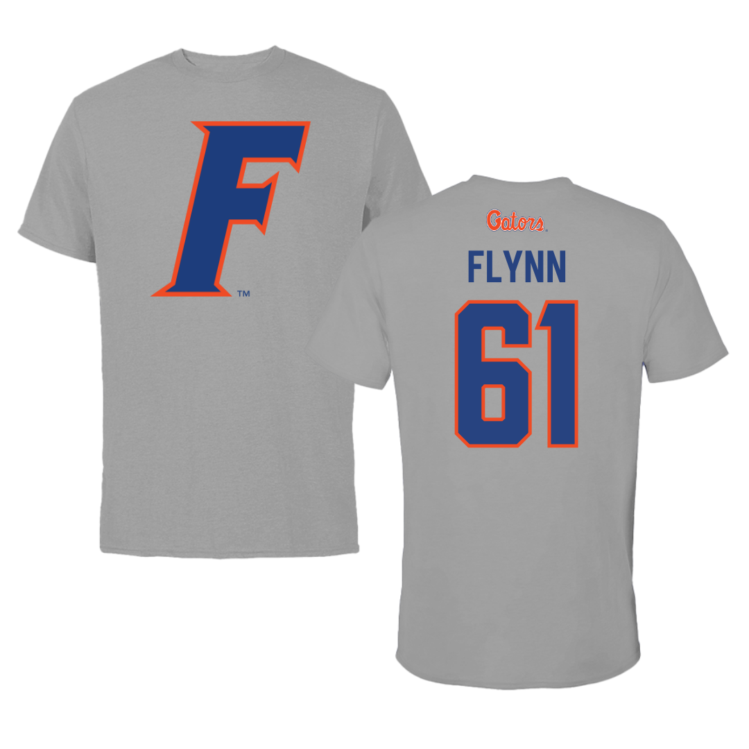 University of Florida Football Dark Gray Tee - #61 Nicolas Flynn
