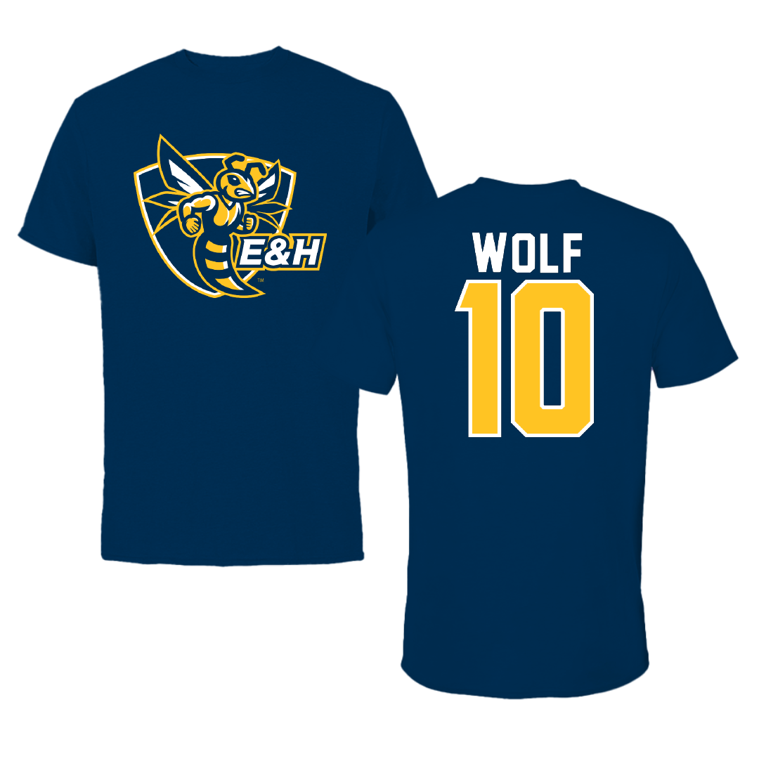 Emory & Henry College Basketball Navy Performance Tee - #10 Bradlee Wolf