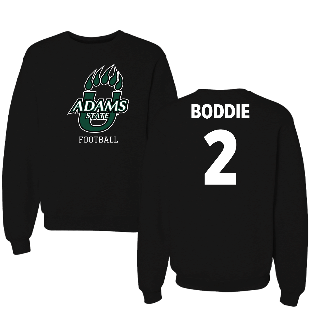 Adams State University Football Black State Crewneck - #2 Daylen Boddie