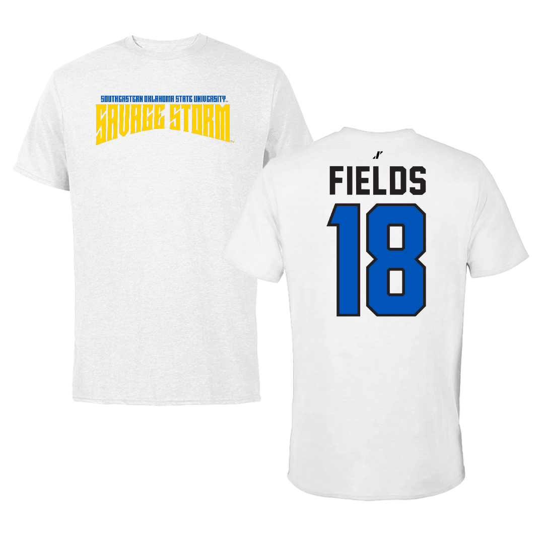 Southeastern Oklahoma State University Football White Classic Tee - #18 Kamron Fields