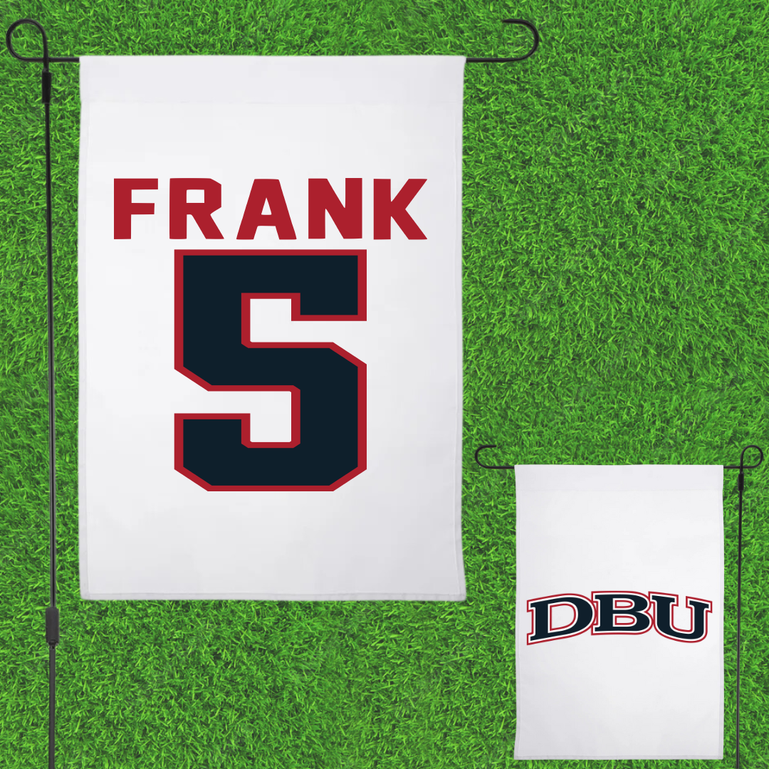 Dallas Baptist University Basketball White Garden Flag - #5 Trevor Frank