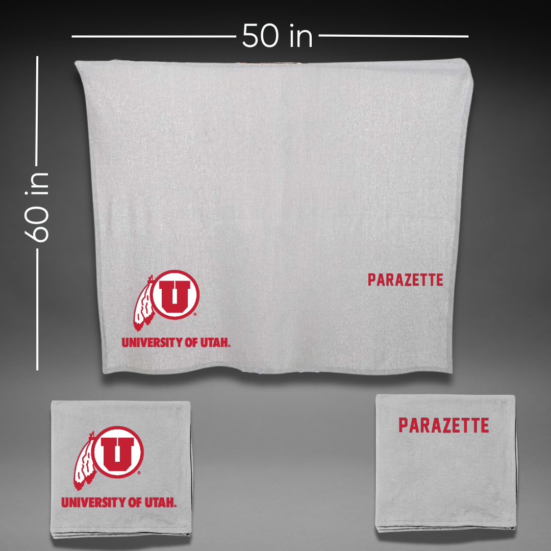 University of Utah Skiing Gray Blanket - Oliver Parazette