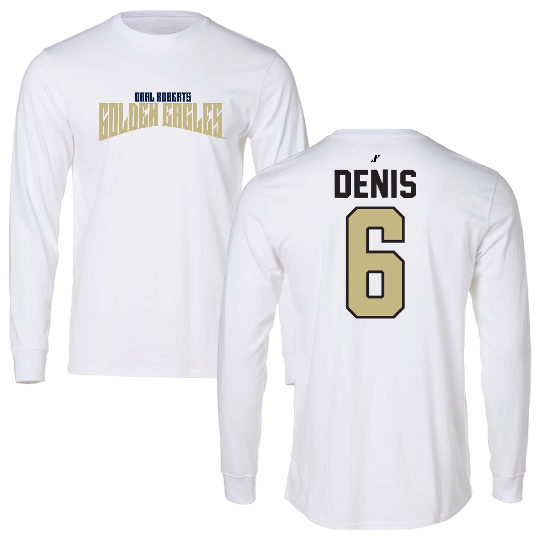 Oral Roberts University Soccer White Classic Long Sleeve - #6 Emmanuel Denis
