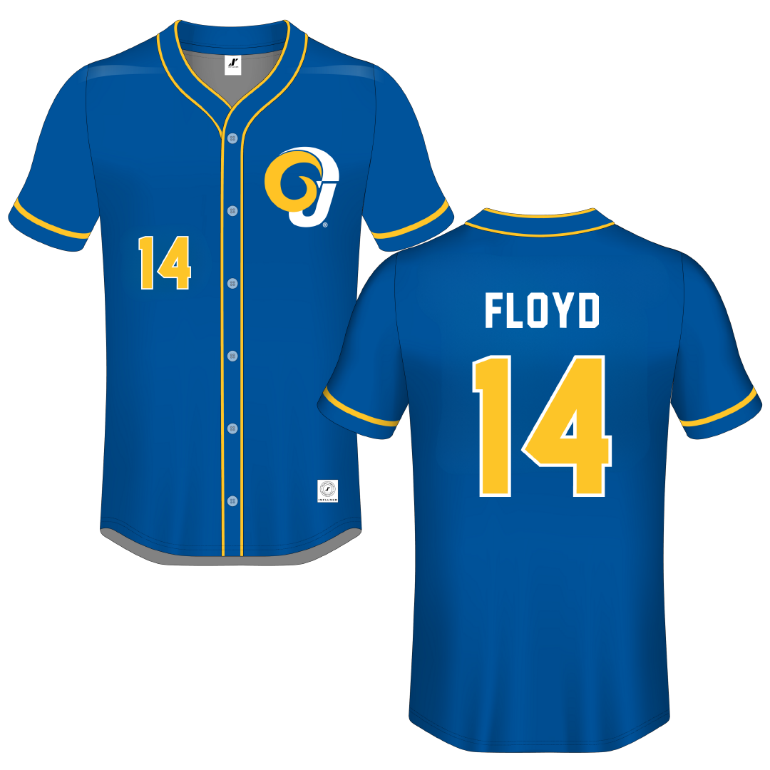 Angelo State University Blue Button-Down Jersey - #14 Cheyenne Floyd