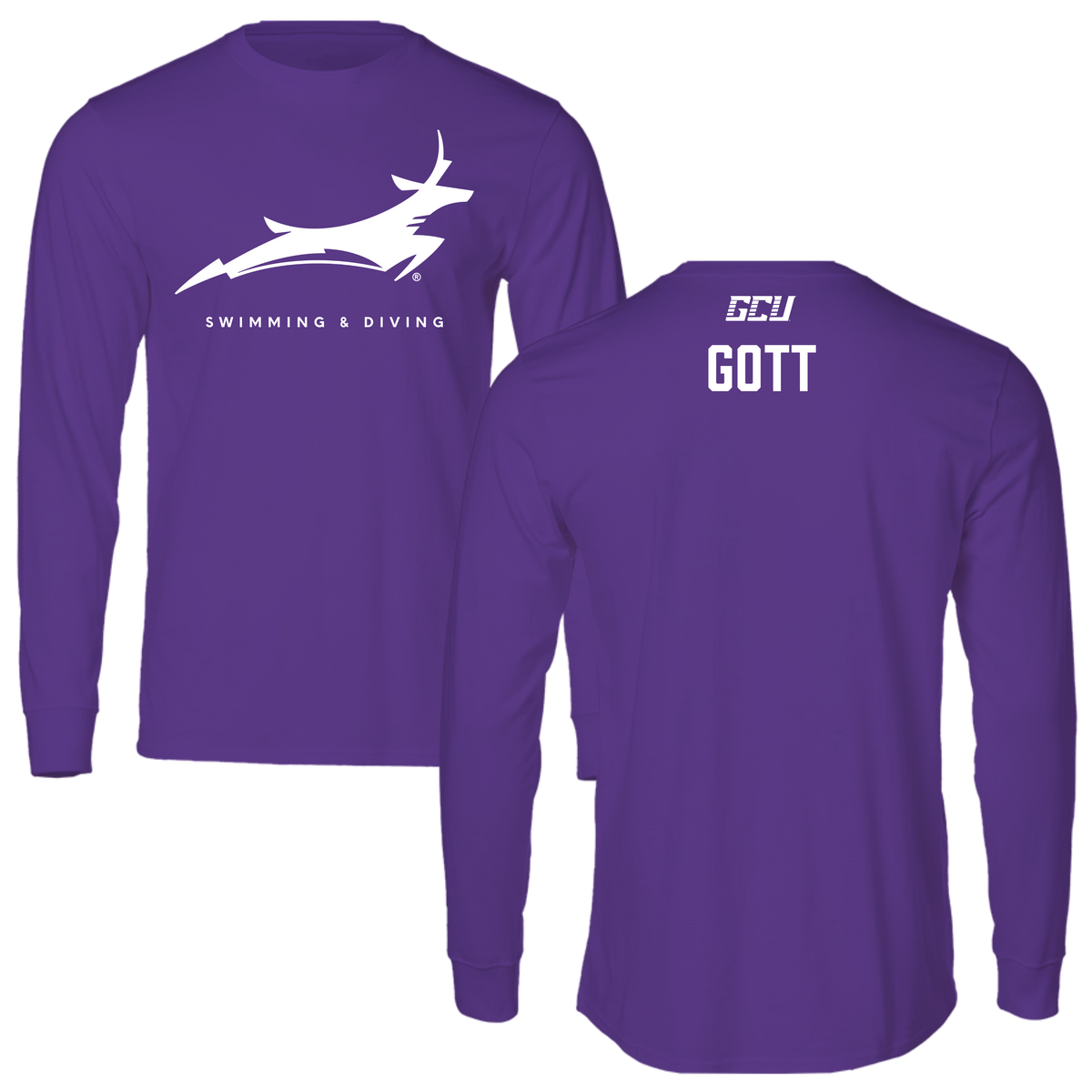 Grand Canyon University Swimming & Diving Purple Performance Long Sleeve - Bailey Gott
