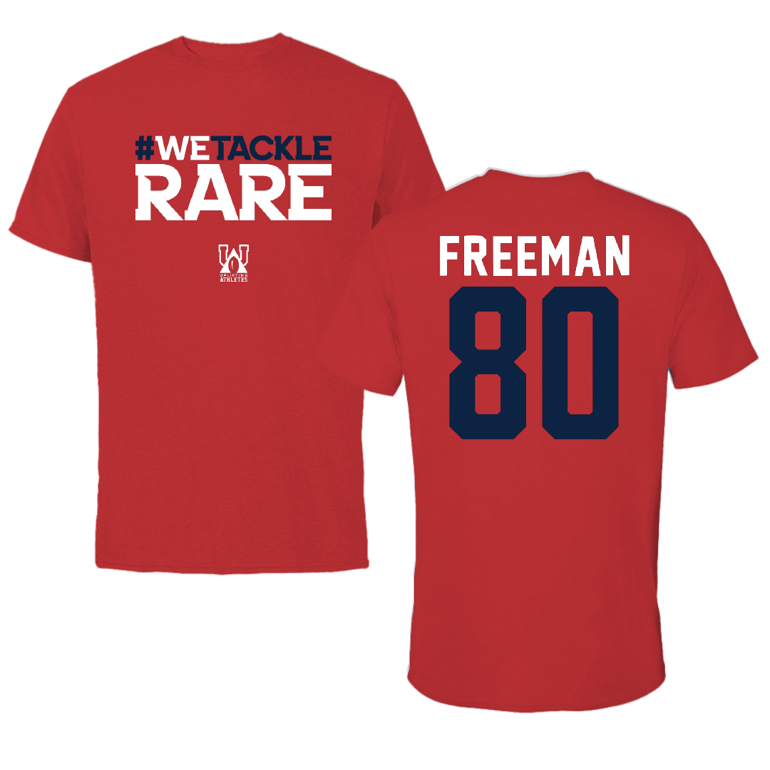 Stony Brook University Football Red Uplifting Athletes Tee - #80 Jayce Freeman