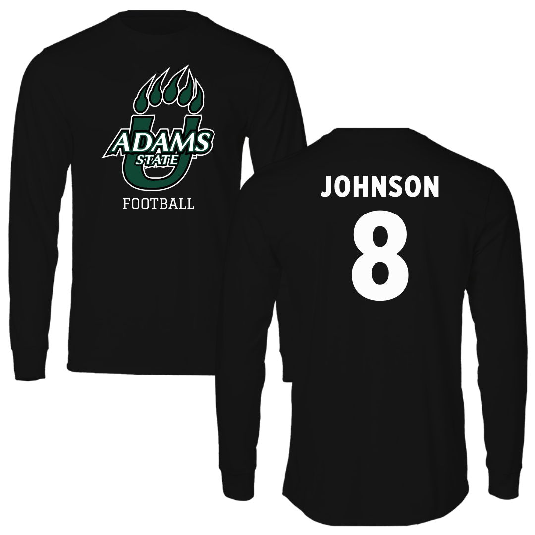 Adams State University Football Black State Long Sleeve - #8 Aaron Johnson