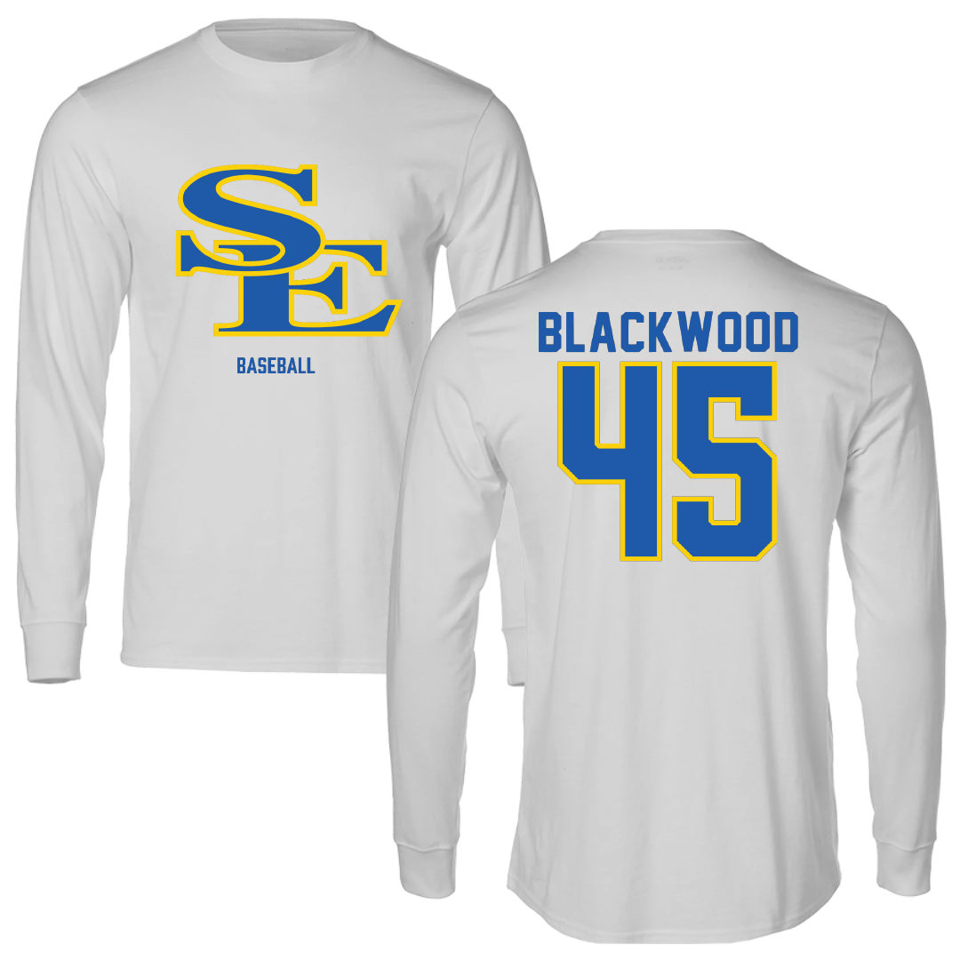Southeastern Oklahoma State University Baseball Light Gray Long Sleeve - #45 Trey Blackwood