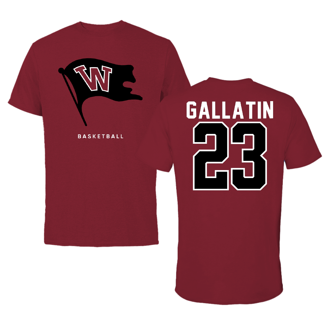 Whitworth University Basketball Cardinal Tee - #23 Addyson Gallatin