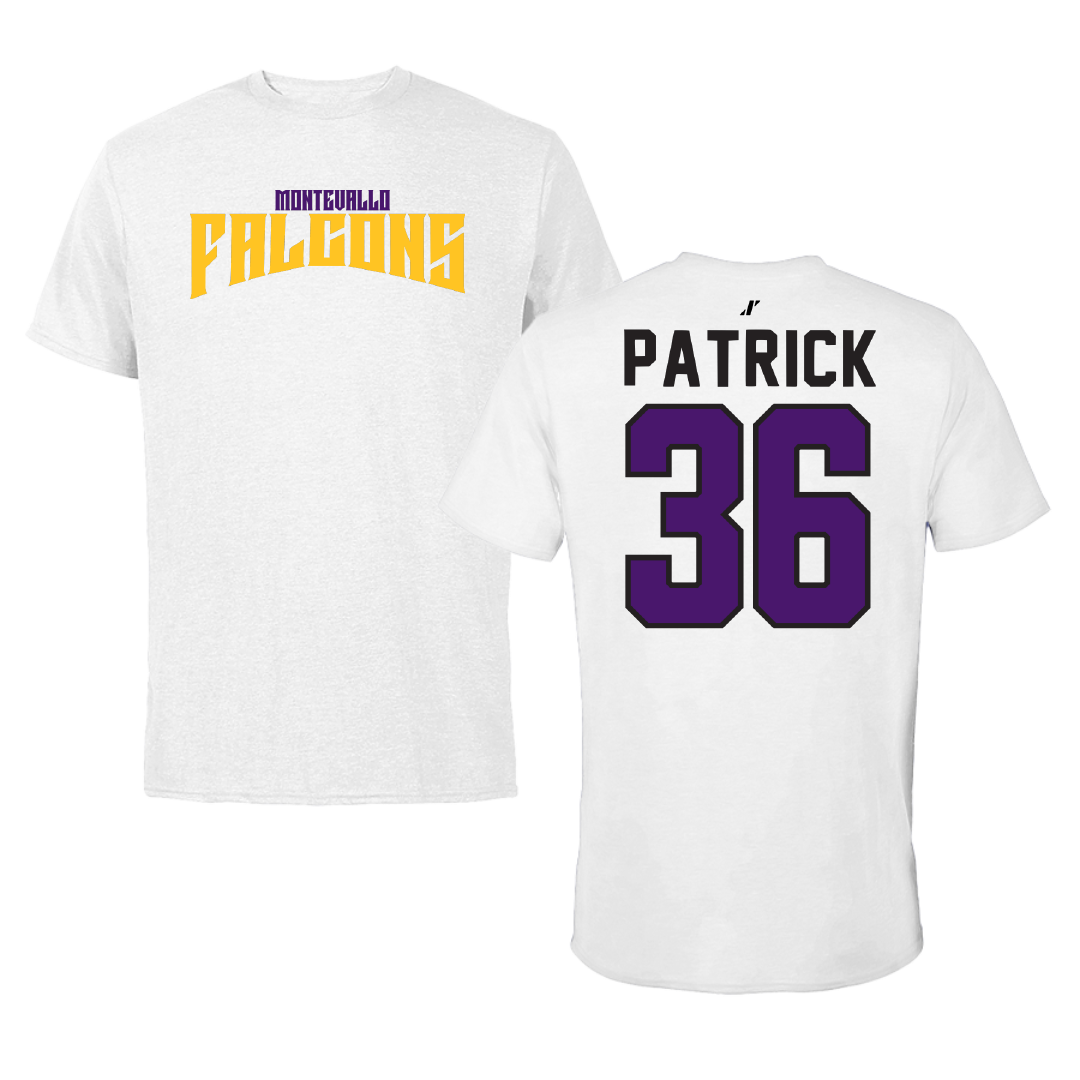 University of Montevallo Baseball White Classic Performance Tee - #36 Sam Patrick