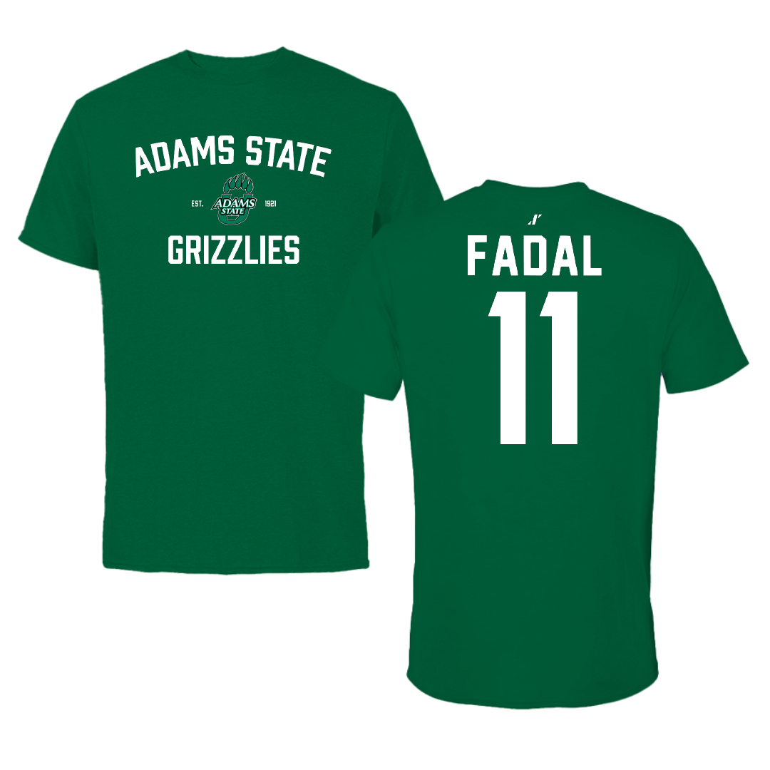 Adams State University Basketball Green General Tee - #11 Austin Fadal