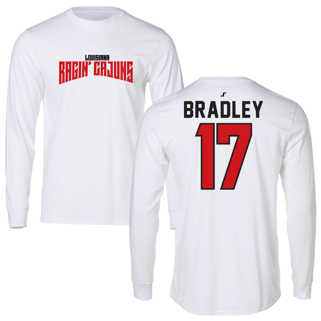 University of Louisiana at Lafayette Soccer White Classic Performance Long Sleeve - #17 Megan Bradley