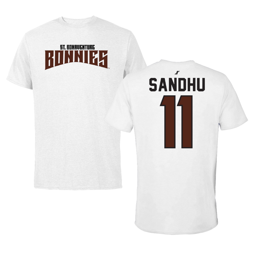 St. Bonaventure University Soccer White Classic Tee - #11 Ishana Sandhu