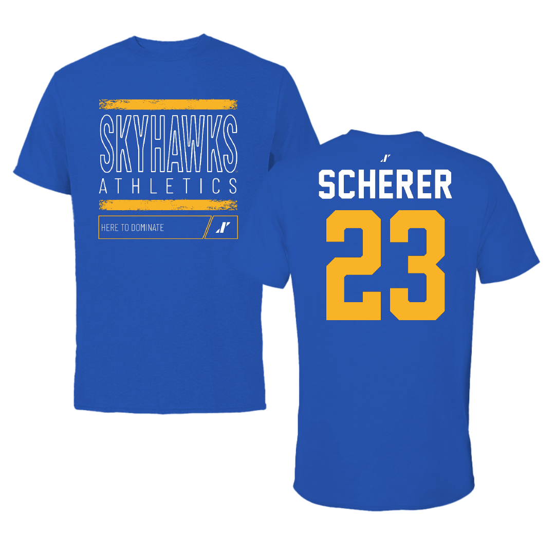 Fort Lewis College Soccer Blue Dominate Tee - #23 Anika Scherer