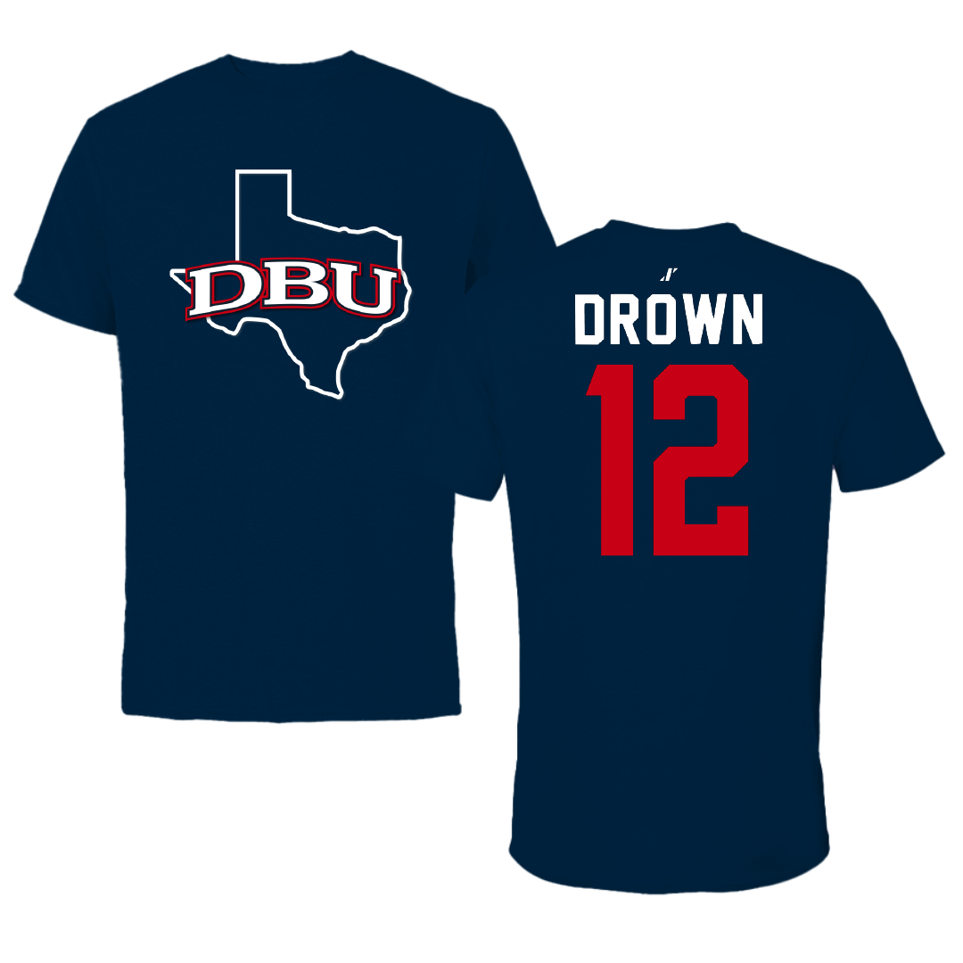 Dallas Baptist University STUNT Navy State Performance Tee - #12 Reagan Drown