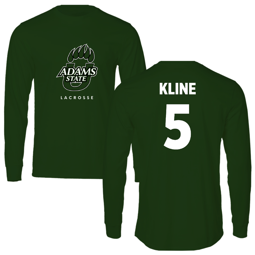 Adams State University Lacrosse Forest Green Performance Long Sleeve - #5 Samuel Kline