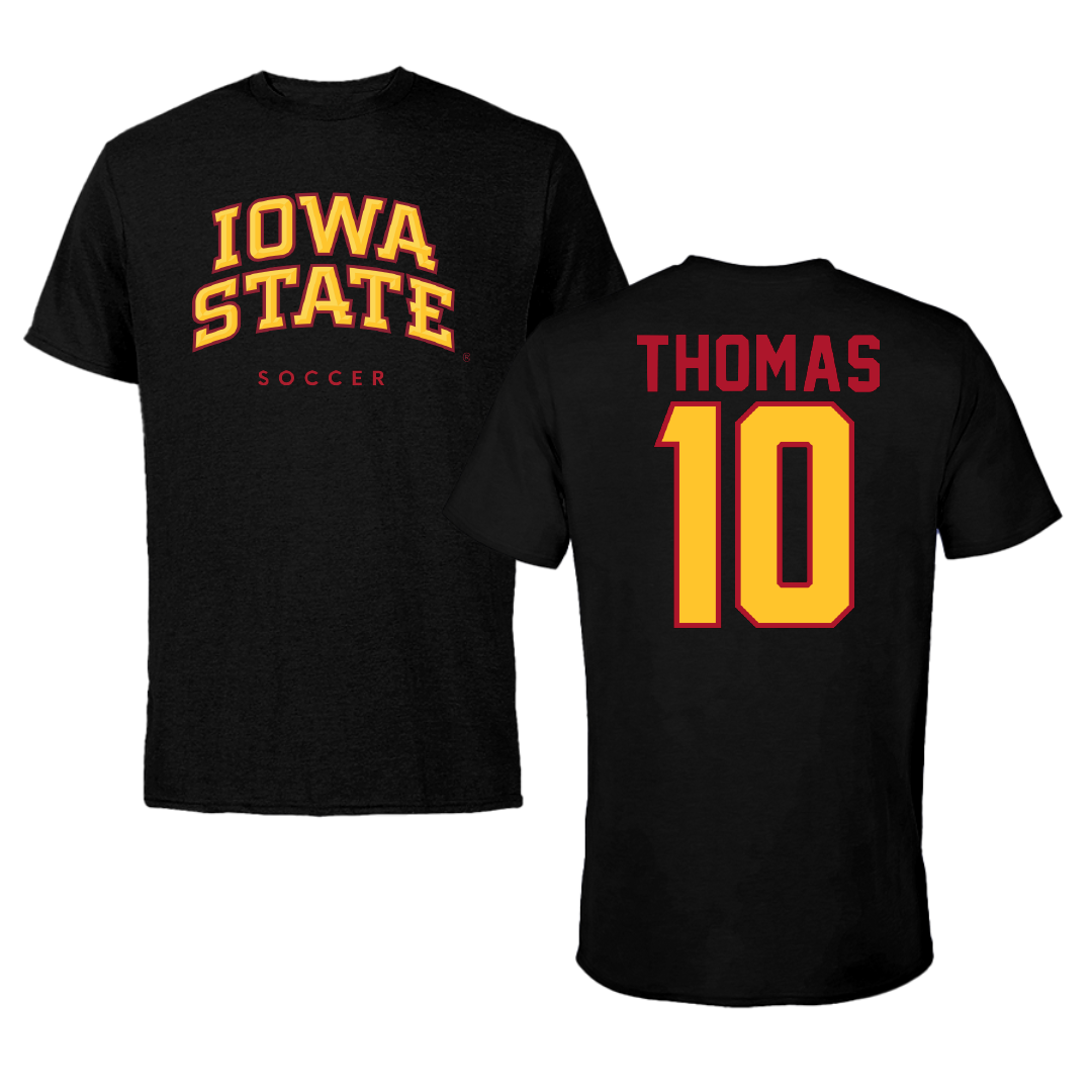 Iowa State University Soccer Black Tee - #10 Sophia Thomas