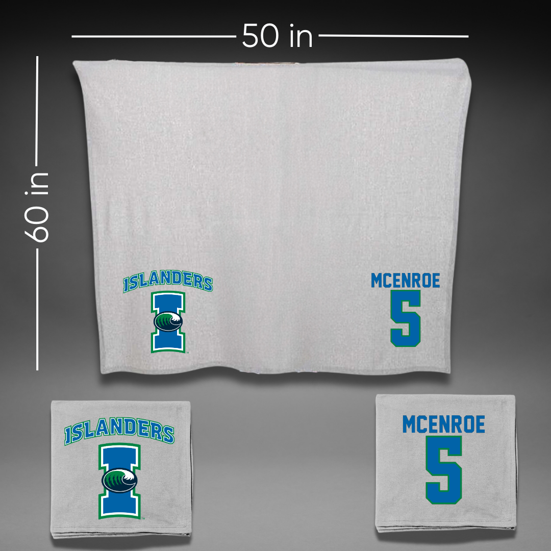 Texas A&M University-Corpus Christi Baseball Gray Blanket - #5 Tucker McEnroe