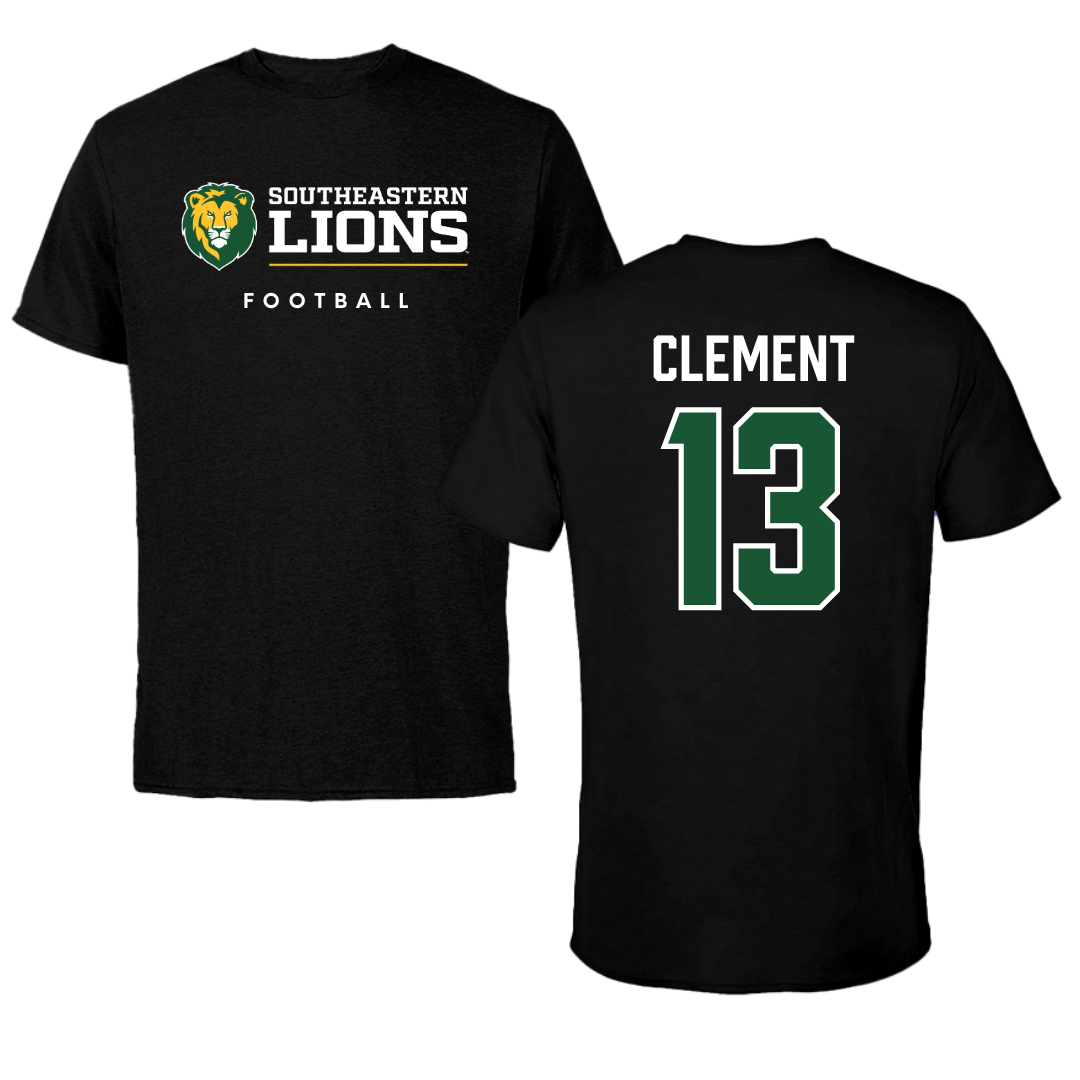 Southeastern Louisiana University Football Black Performance Tee - #13 Zachary Clement