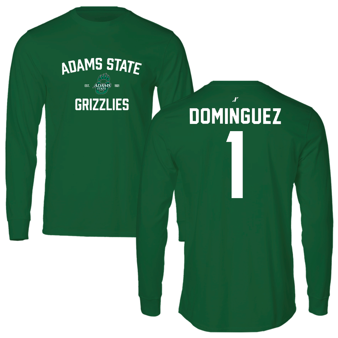 Adams State University Basketball Green General Performance Long Sleeve - #1 Harmanie Dominguez