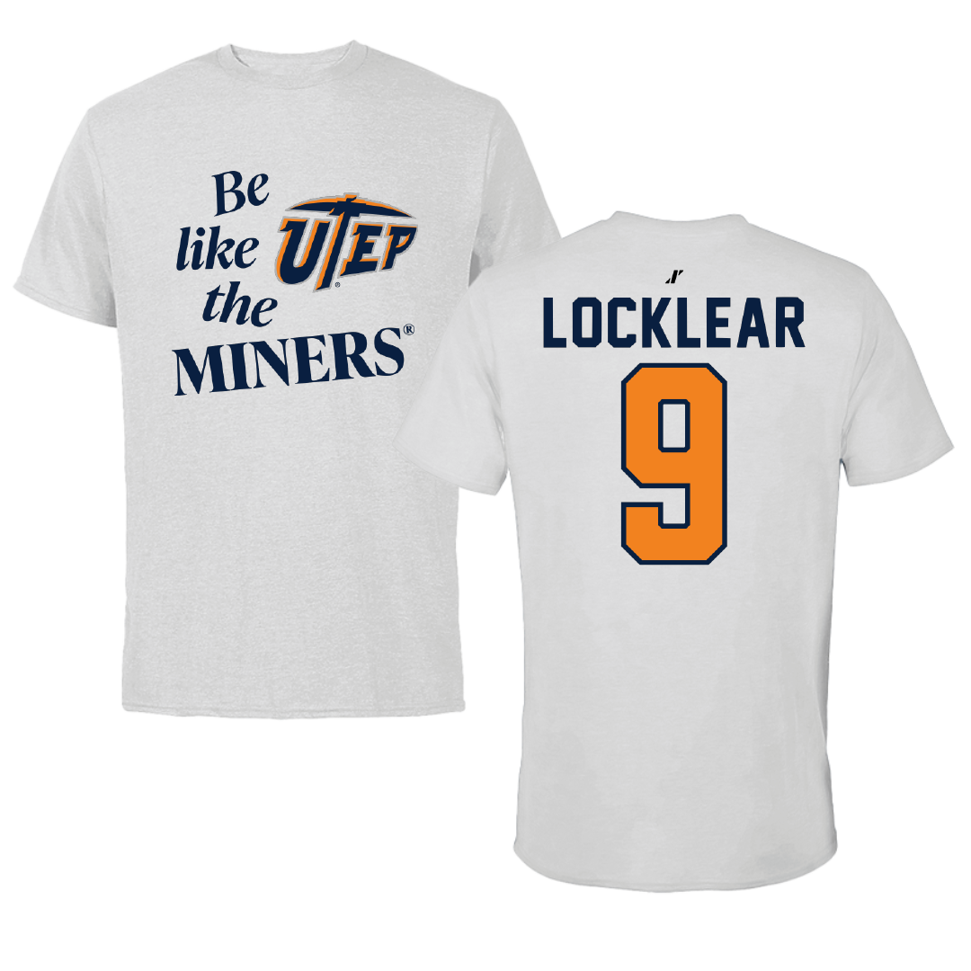 University of Texas at El Paso Football Light Gray Be Like Us Performance Tee - #9 Skyler Locklear