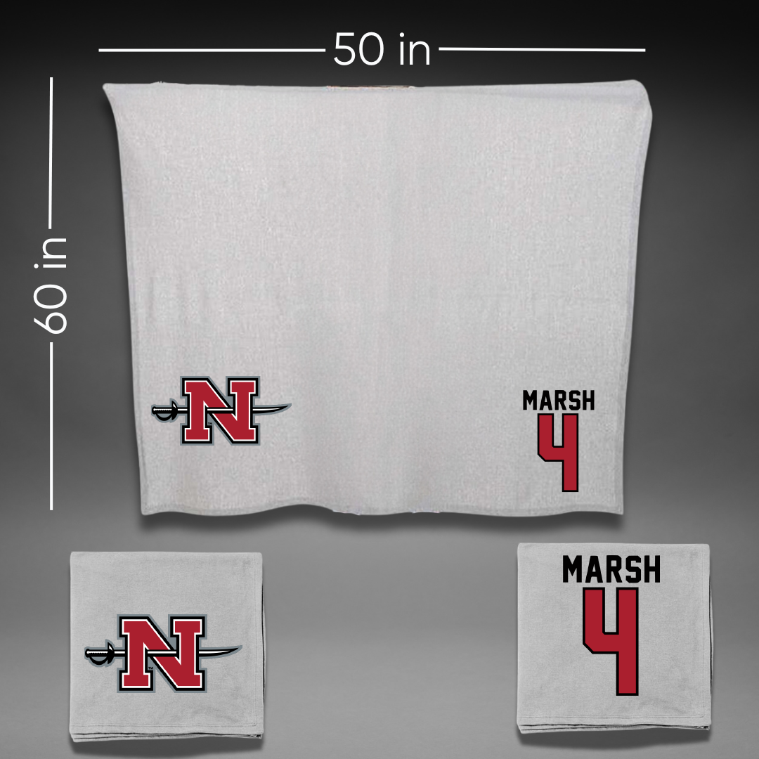 Nicholls State University Football Gray Blanket - #4 Ty Marsh