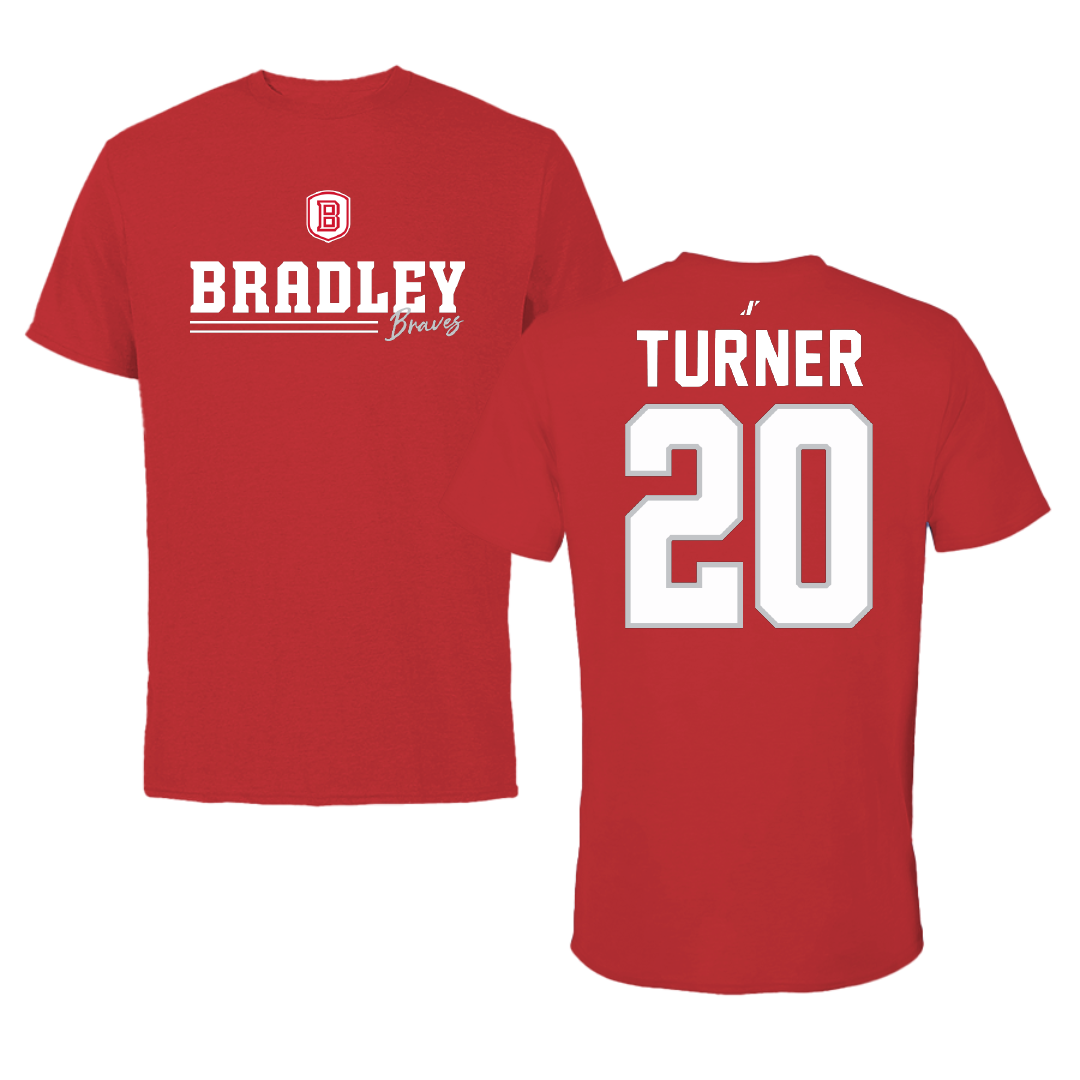 Bradley University Softball Red General Performance Tee - #20 Olivia Turner