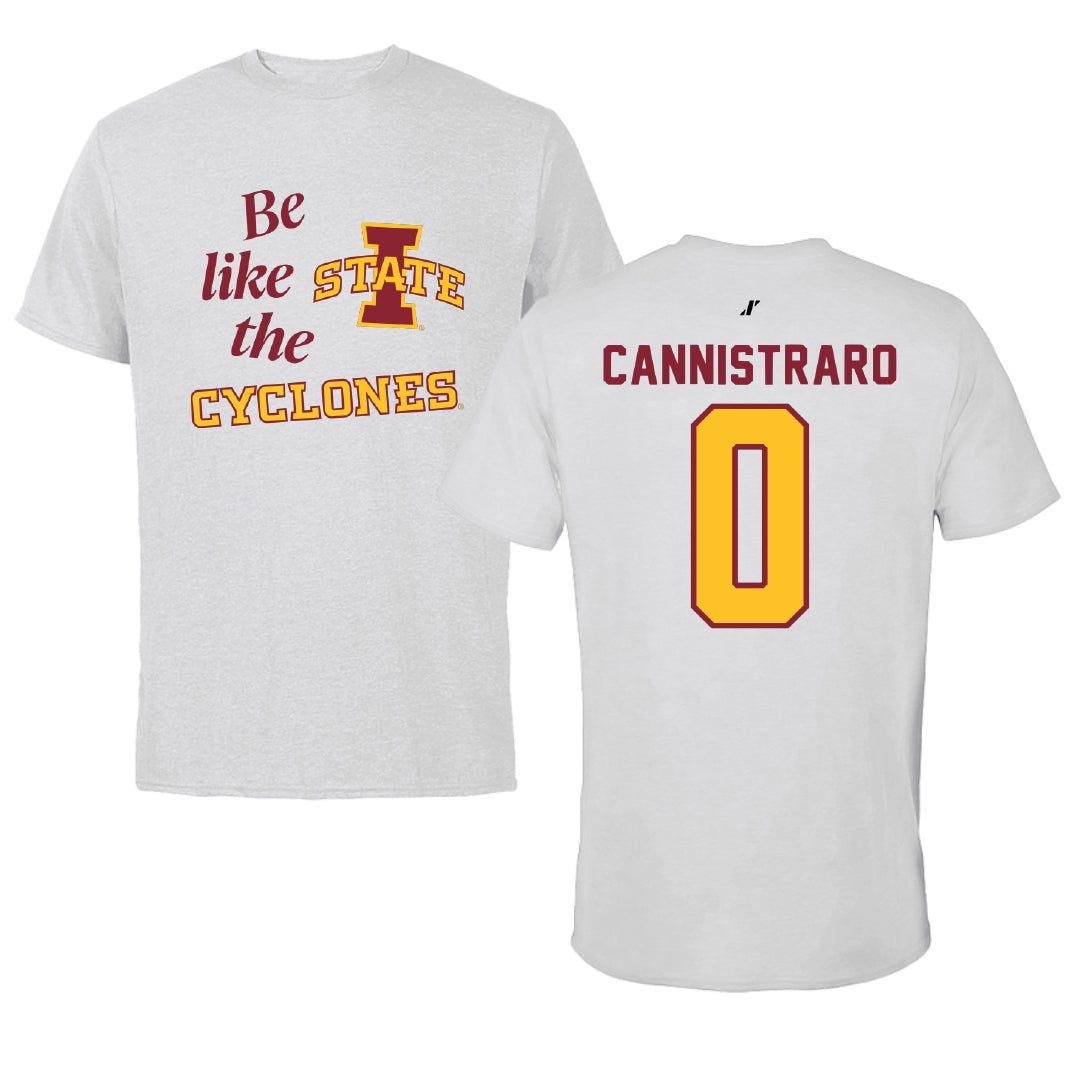 Iowa State University Soccer Light Gray Be Like Us Tee - #0 Kasey Cannistraro