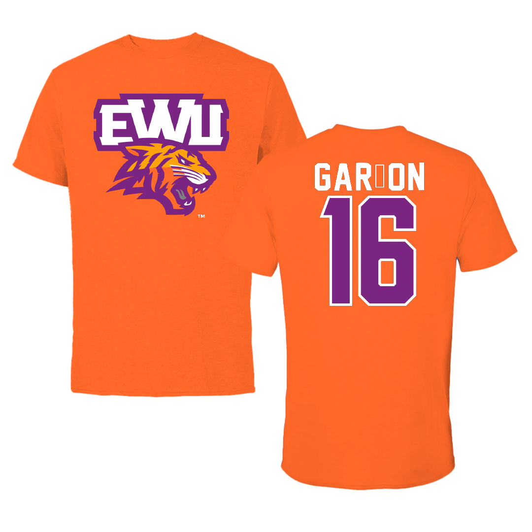 Edward Waters University Football Orange Tee - #16 Widmyer Garçon