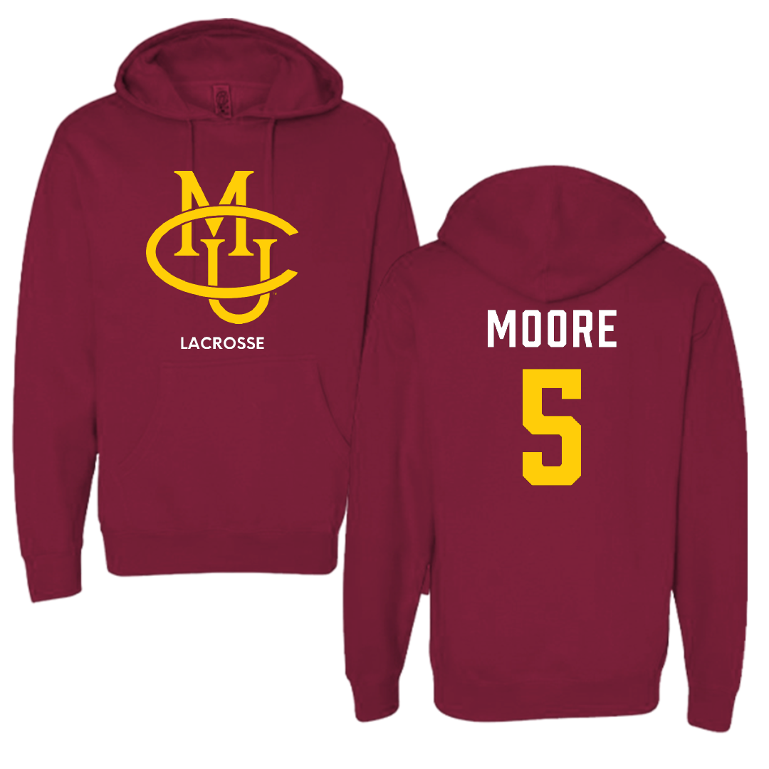 Colorado Mesa University Lacrosse Maroon Hoodie - #5 Nik Moore