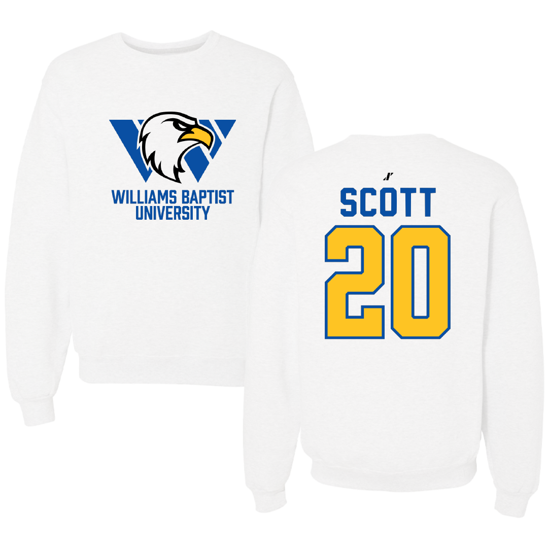 Williams Baptist University Softball White Crewneck - #20 Brooke Scott