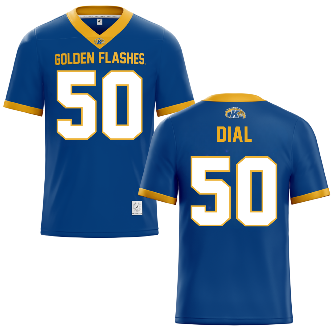 Kent State University Blue Football Jersey - #50 Garrett Dial