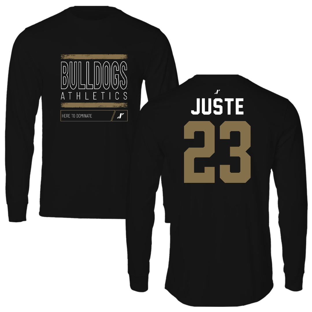 Bryant University Football Black Dominate Performance Long Sleeve - #23 Azarel Juste